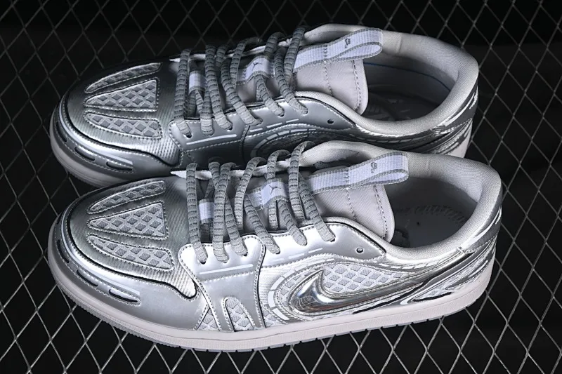 All categories Air Jordan Jordan series basketball shoes Air Jordan 1 Low Air Jordan 1 Low "MM V3" AJ1 Joe 1 liquid silver low-top cultural and casual sneakers HQ2186-002